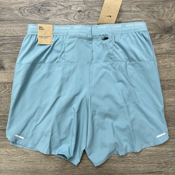 Nike Running Shorts Sz XL Mens Dri Fit Stride 7" 2 in 1 Turquoise Teal $65 - Picture 4 of 11